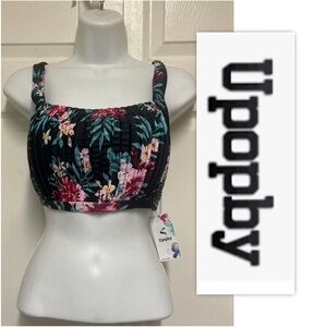 Upopby Floral Pleated Sports Bra